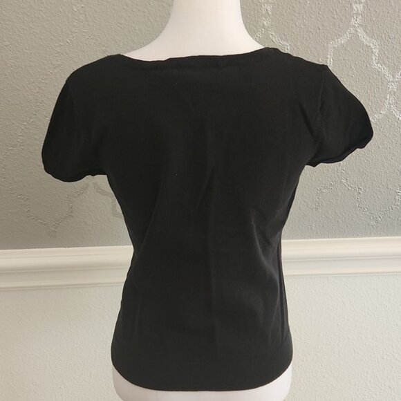 Talbots Black Short Sleeve Top MP - Picture 4 of 7